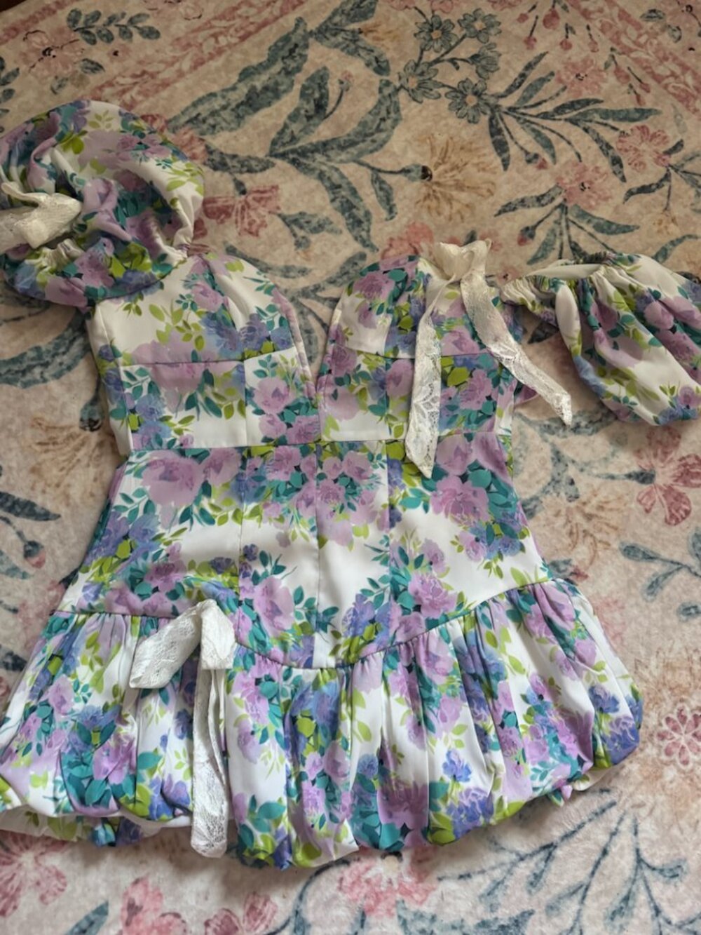 Blue and Purple Floral Mini Dress